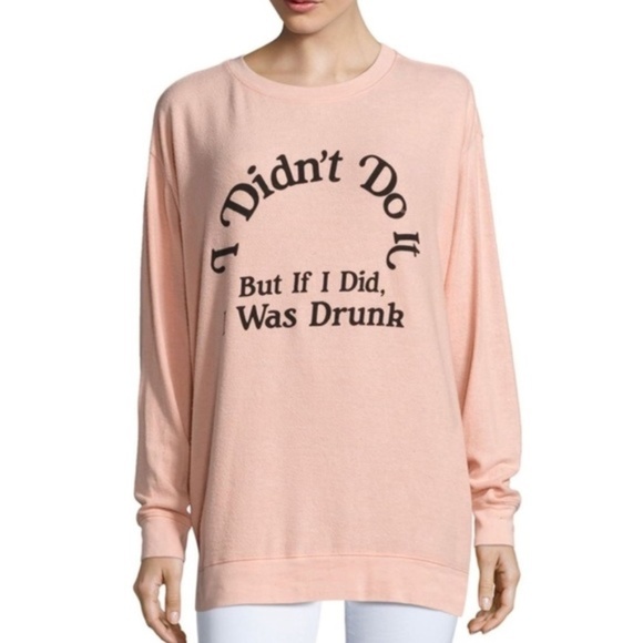 Wildfox Tops - Wildfox I Didn't Do It Roadtrip Sweater Coral S